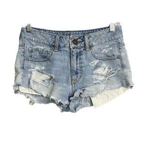 American Eagle Outfitters Women's Shorts Cut-Off Denim Light Wash Distressed 2